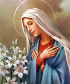 Our Lady Of The Lilies Art Diamond Painting