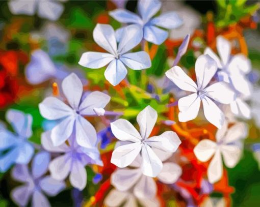 Plumbago Flowers Diamond Painting