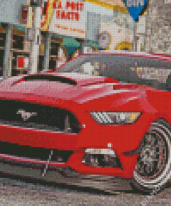 Red Mustang Ford Car Diamond Painting