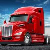 Red Peterbilt Semi Diamond Painting