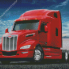 Red Peterbilt Semi Diamond Painting