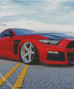 Red Mustang Ford Diamond Painting