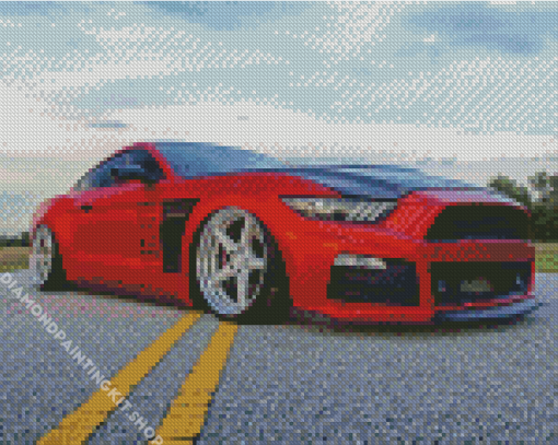 Red Mustang Ford Diamond Painting