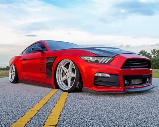 Red Mustang Ford Diamond Painting