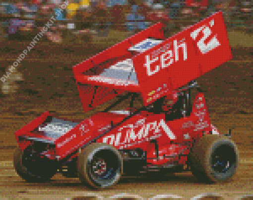 Red Sprint Car Diamond Painting