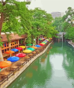 San Antonio River Walk Casa Rio Diamond Painting