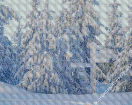 Snwoy White Trees Diamond Painting