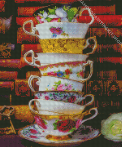 Stacked Teacups Diamond Painting