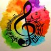 Watercolour Music Note Diamond Painting