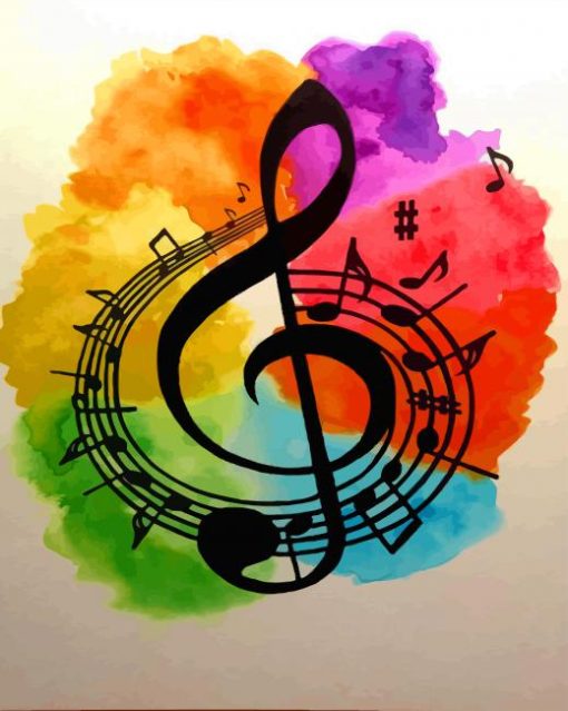 Watercolour Music Note Diamond Painting