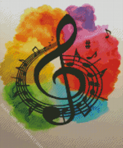 Watercolour Music Note Diamond Painting