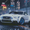 White Mustang Ford Diamond Painting