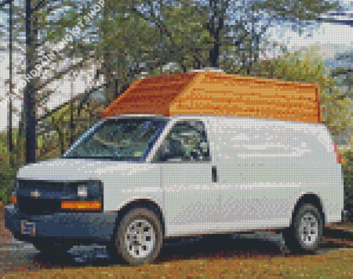 White Van High Diamond Painting