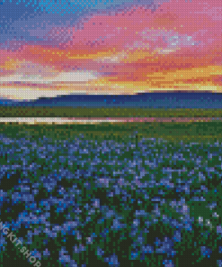 Wild Blue Iris Field Diamond Painting