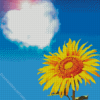 Yellow Sunflower And Heart Cloud Diamond Painting