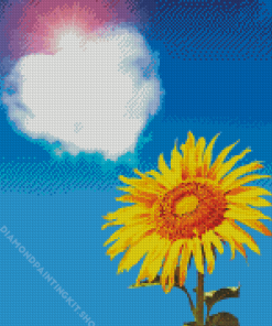 Yellow Sunflower And Heart Cloud Diamond Painting