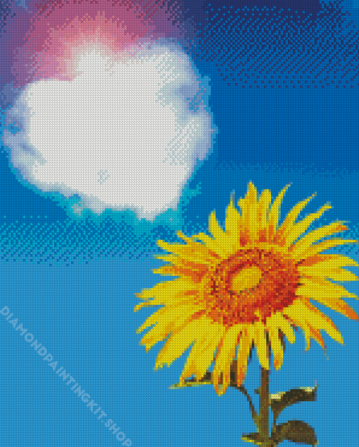 Yellow Sunflower And Heart Cloud Diamond Painting