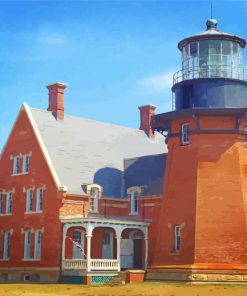 Aesthetic Block Island Lighthouse Building Diamond Painting