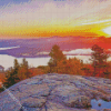 Aesthetic Mount Major At Sunset Diamond Painting