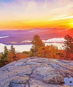 Aesthetic Mount Major At Sunset Diamond Painting