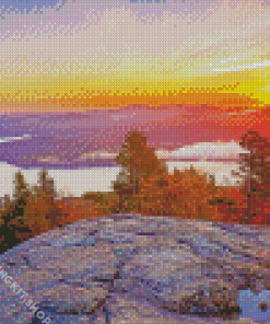 Aesthetic Mount Major At Sunset Diamond Painting