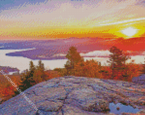 Aesthetic Mount Major At Sunset Diamond Painting