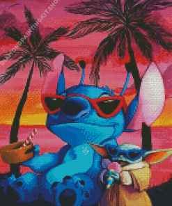 Baby Stitch On Beach Diamond Painting