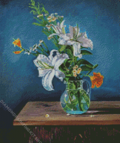 Beautiful Flower Vase Still Life Diamond Painting