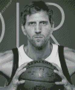 Black And White Dirk Nowitzki Diamond Painting