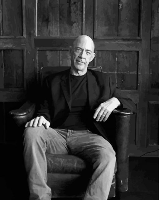 Black And White Jk Simmons Diamond Painting