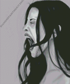 Black And White Woman Screaming Diamond Painting