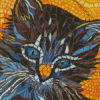 Black Mosaic Cat Diamond Painting