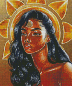 Black Goddess Of The Sun Diamond Painting