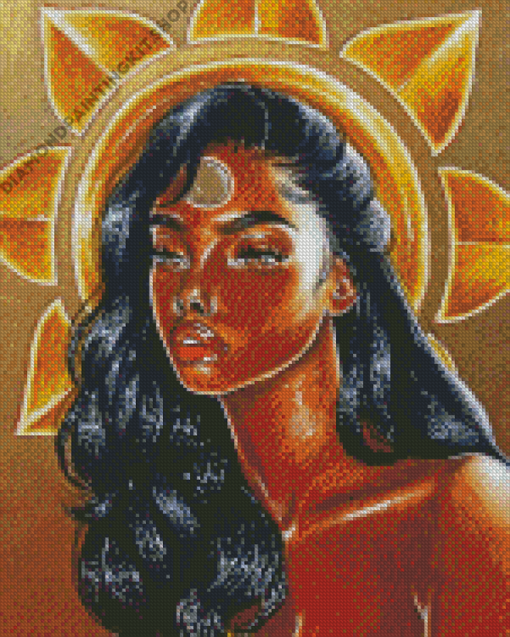 Black Goddess Of The Sun Diamond Painting