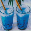 Blue Bubble Tea Diamond Painting