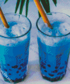 Blue Bubble Tea Diamond Painting