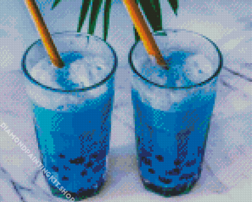 Blue Bubble Tea Diamond Painting