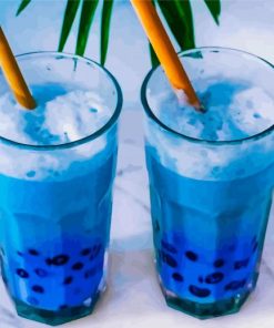 Blue Bubble Tea Diamond Painting