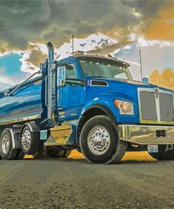 Blue Kenworth Truck Diamond Painting