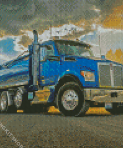 Blue Kenworth Truck Diamond Painting