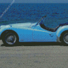 Blue Triumph Tr3 Car Diamond Painting