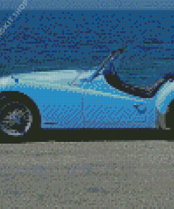 Blue Triumph Tr3 Car Diamond Painting