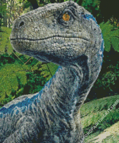 Blue Velociraptor Jurassic World Diamond Painting