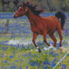 Bluebonnets And Horse Diamond Painting