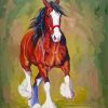 Brown Clydesdale Horse Diamond Painting