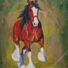 Brown Clydesdale Horse Diamond Painting