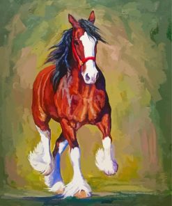 Brown Clydesdale Horse Diamond Painting