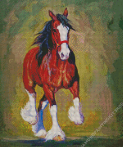 Brown Clydesdale Horse Diamond Painting