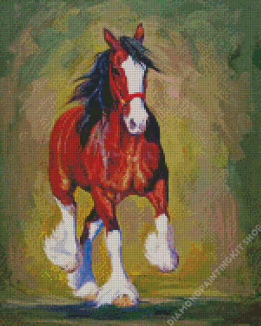Brown Clydesdale Horse Diamond Painting