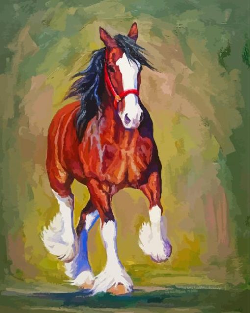 Brown Clydesdale Horse Diamond Painting